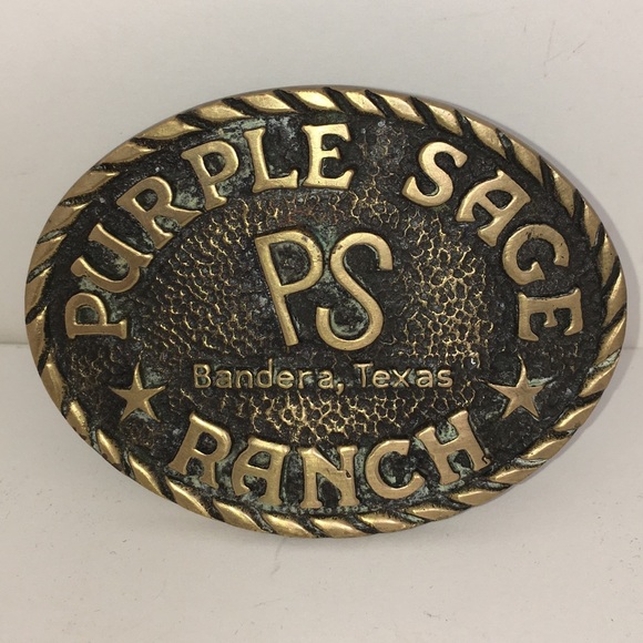 Rare Collectible Purple Sage Ranch Belt Buckle